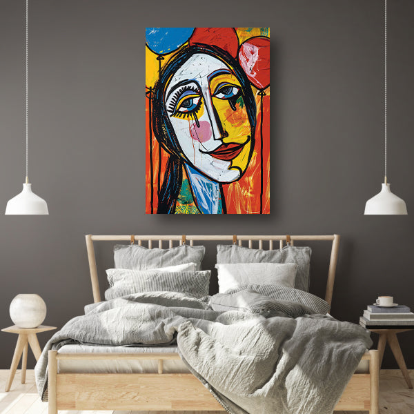 Expressief Portret met Kleurrijk Tranen poster