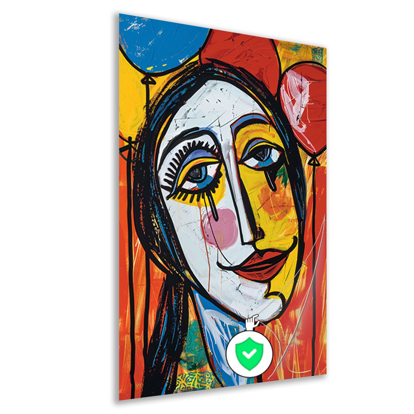 Expressief Portret met Kleurrijk Tranen poster