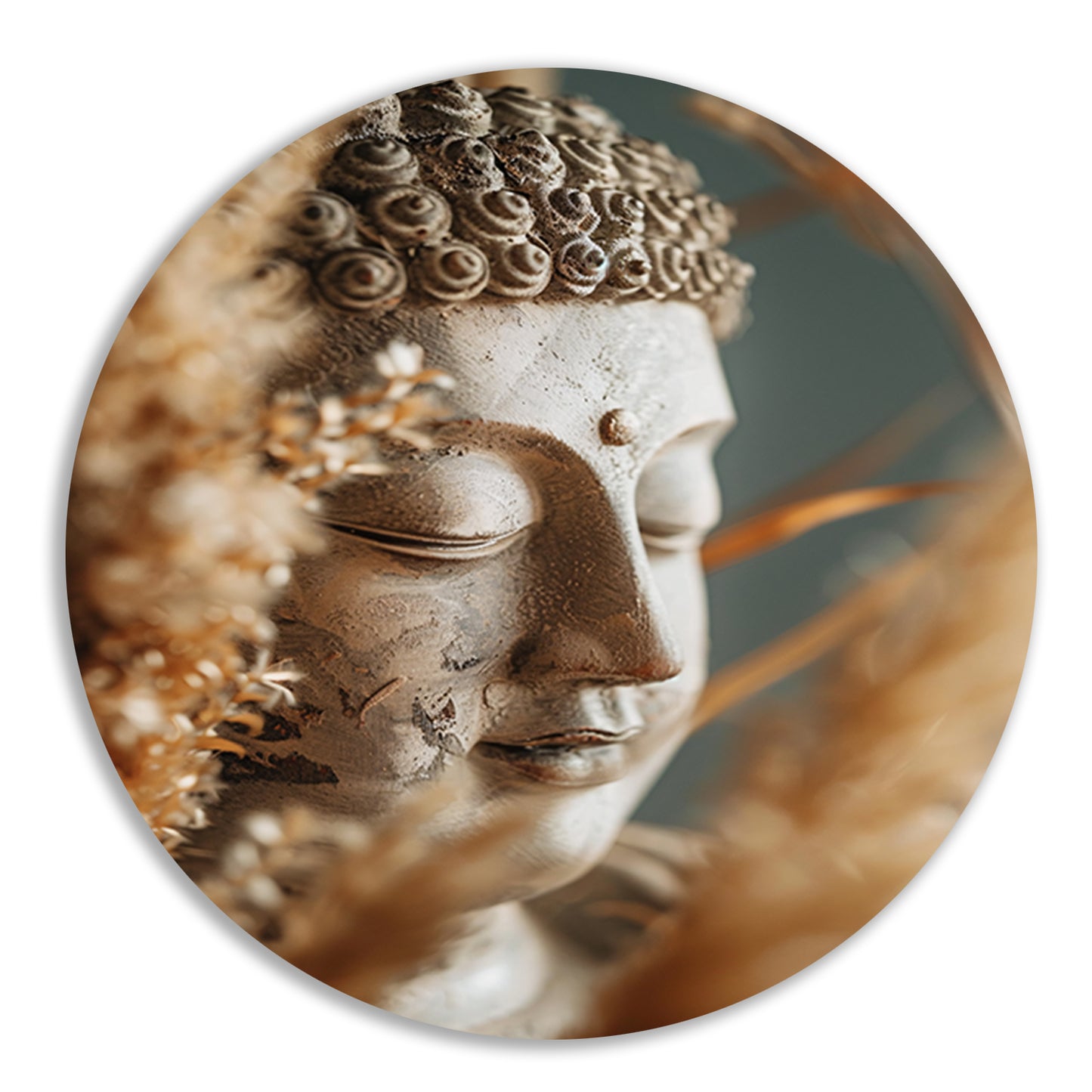 Meditatieve Boeddha omgeven door natuur forex muurcirkel