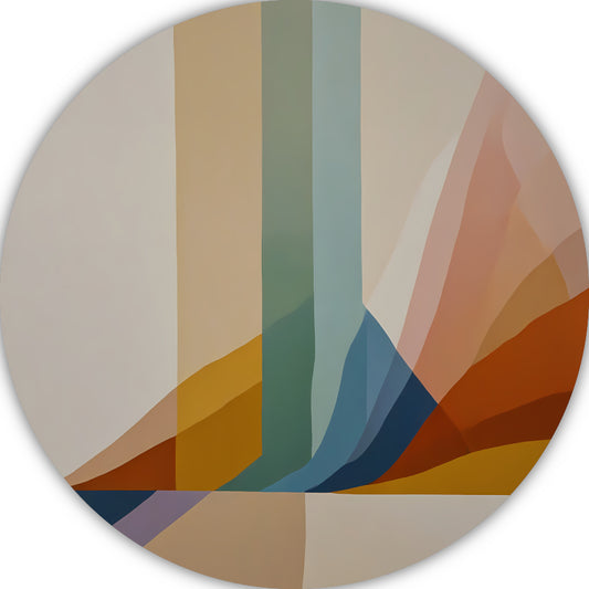 Abstracte Samenstelling met Warme Kleuren aluminium muurcirkel