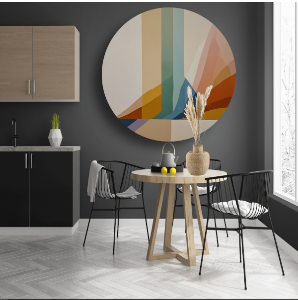 Abstracte Samenstelling met Warme Kleuren forex muurcirkel