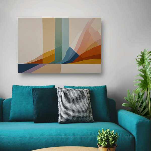 Abstracte Samenstelling met Warme Kleuren canvas