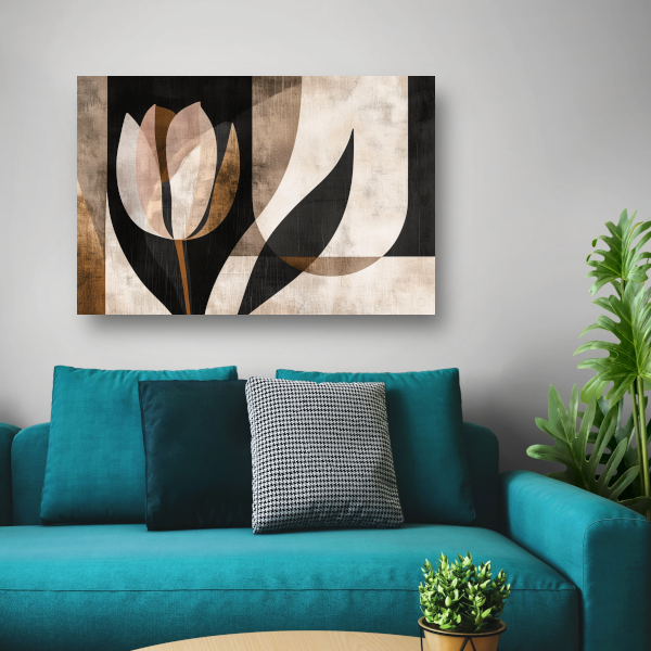 Minimalistische Sepia Tulip in Art Deco Stijl acrylglas