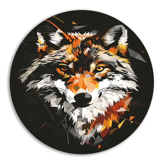 Abstract Geometrische Wolf Portret forex muurcirkel