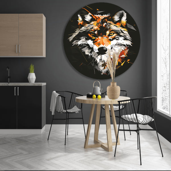 Abstract Geometrische Wolf Portret forex muurcirkel