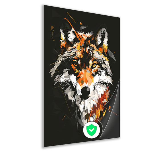 Abstract Geometrische Wolf Portret poster