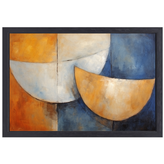 Minimalistische keuken met twee kommen canvas met baklijst