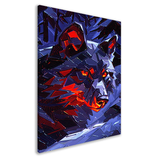 Dynamisch abstract kunstwerk met wolf design canvas