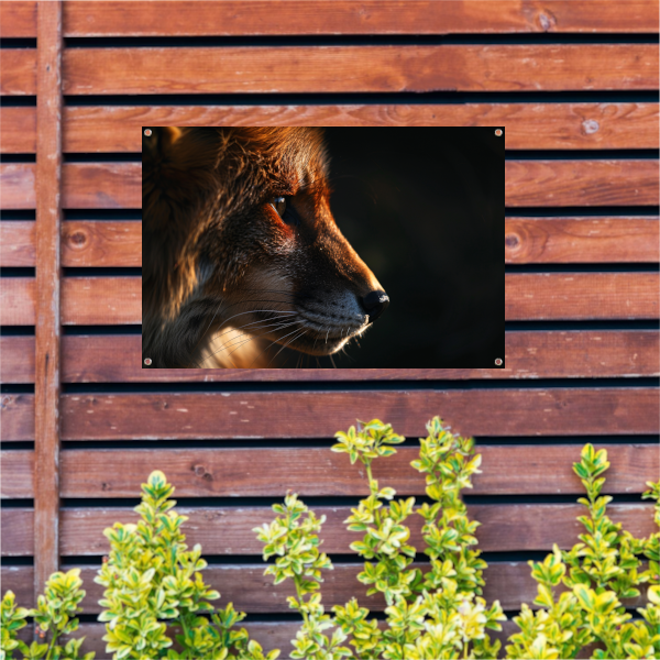 De starende blik van een schuwe vos tuinposter