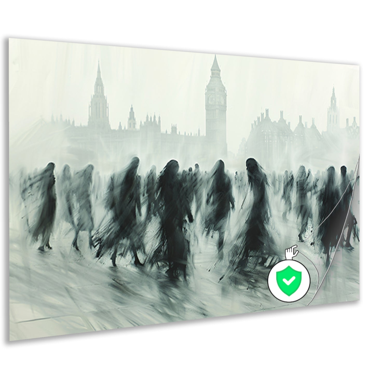 Schaduwfiguren voor een iconische skyline poster