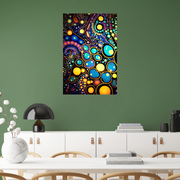 Kosmische Dans van Levendige Kleuren poster