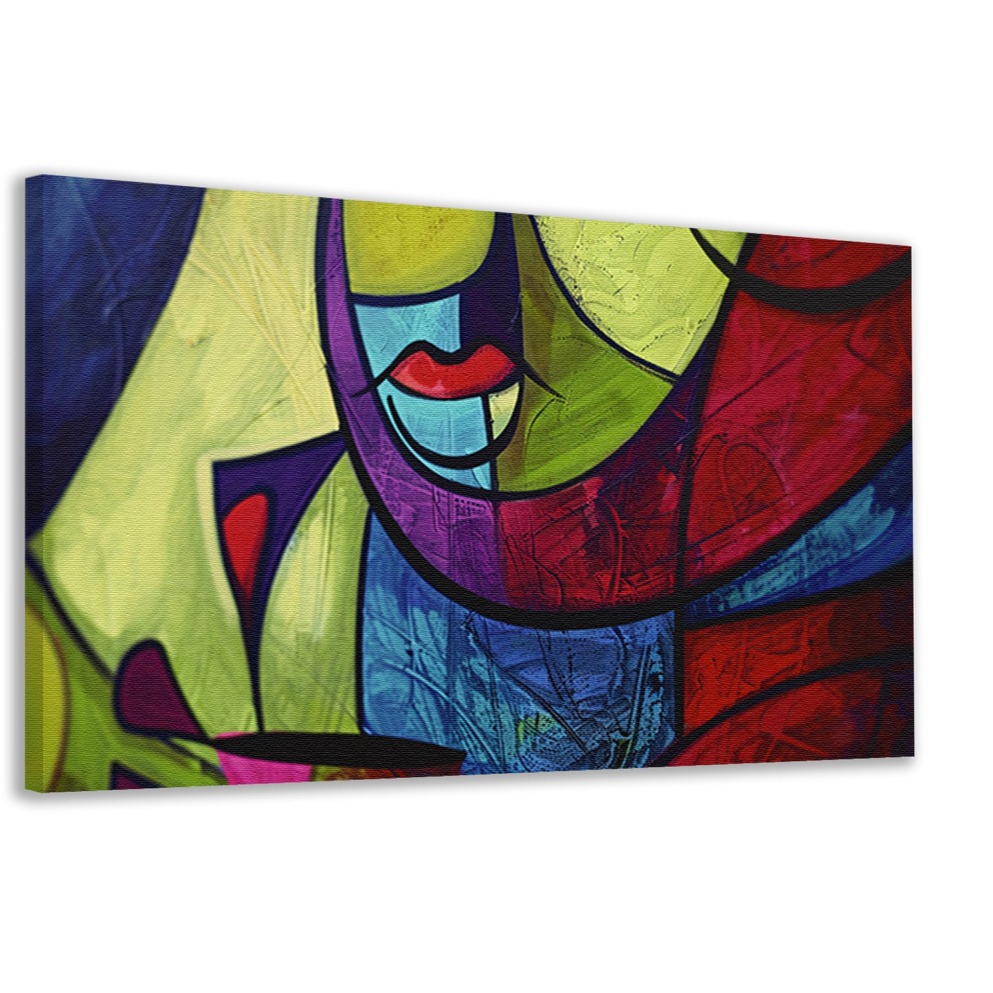 Abstracte kleurrijke kubistische kunst canvas