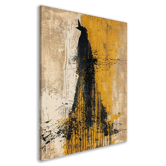 Abstract schilderij van een dynamische beer canvas