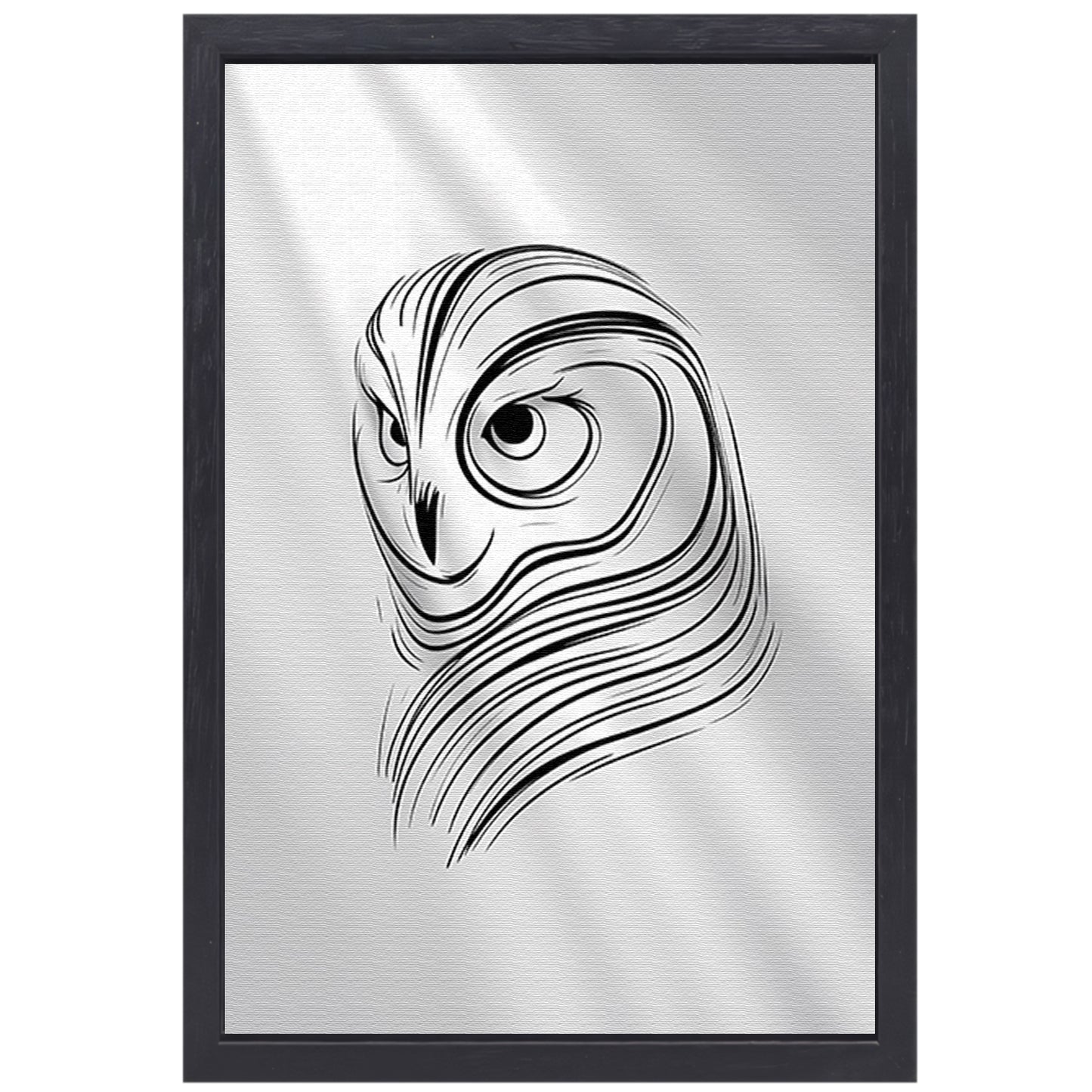 Minimalistische Uil Abstract Lijnen Design canvas met baklijst