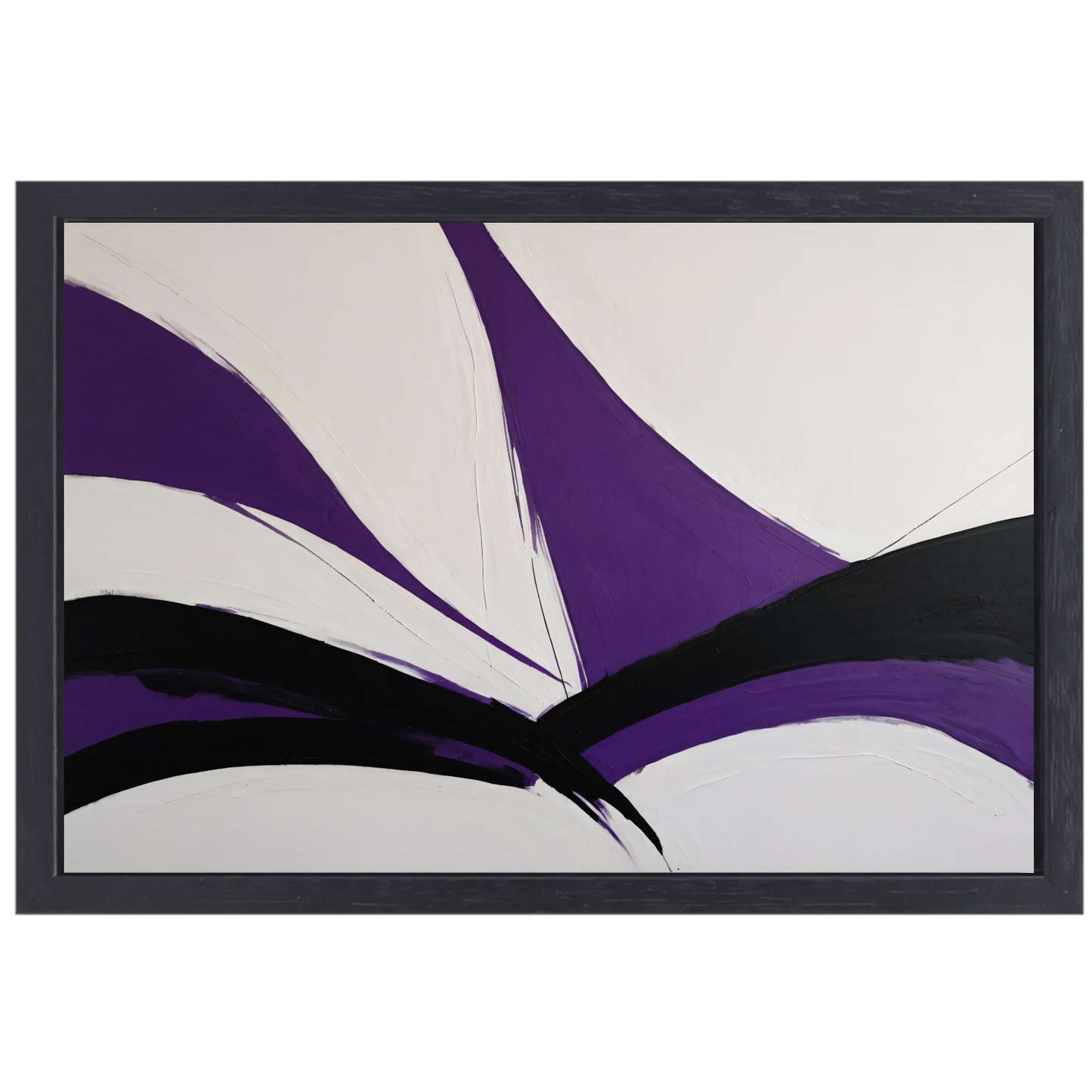 Abstract Paars-Zwart Dynamisch Contrast canvas met baklijst