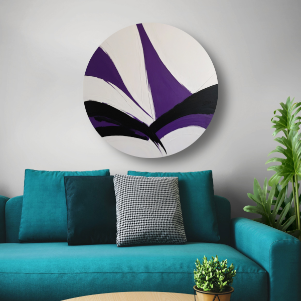 Abstract Paars-Zwart Dynamisch Contrast forex muurcirkel
