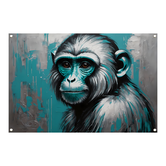 De Intense Blik van een Turquoise Aap tuinposter