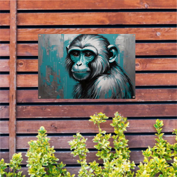 De Intense Blik van een Turquoise Aap tuinposter