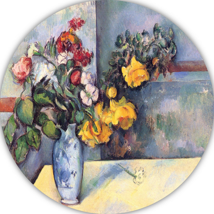 Stilleven, bloemen in een vaas - Paul Cézanne aluminium muurcirkel