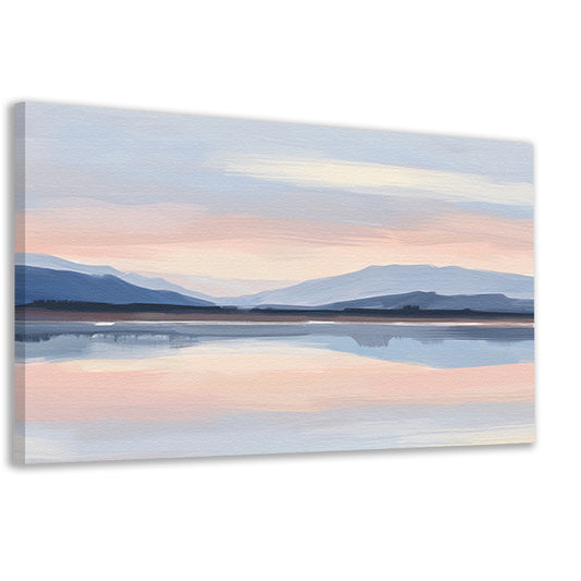 Digitale kunst serene berglandschap zonsondergang canvas