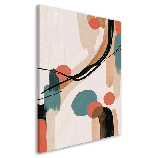 Abstract Japandi stijl schilderij met kleuren canvas