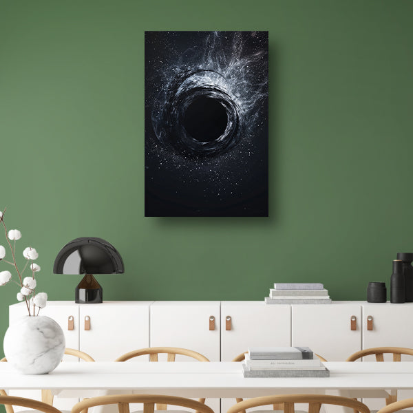 Abstract Zwart Gat in Kosmische Werveling canvas