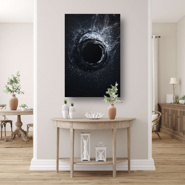 Abstract Zwart Gat in Kosmische Werveling canvas