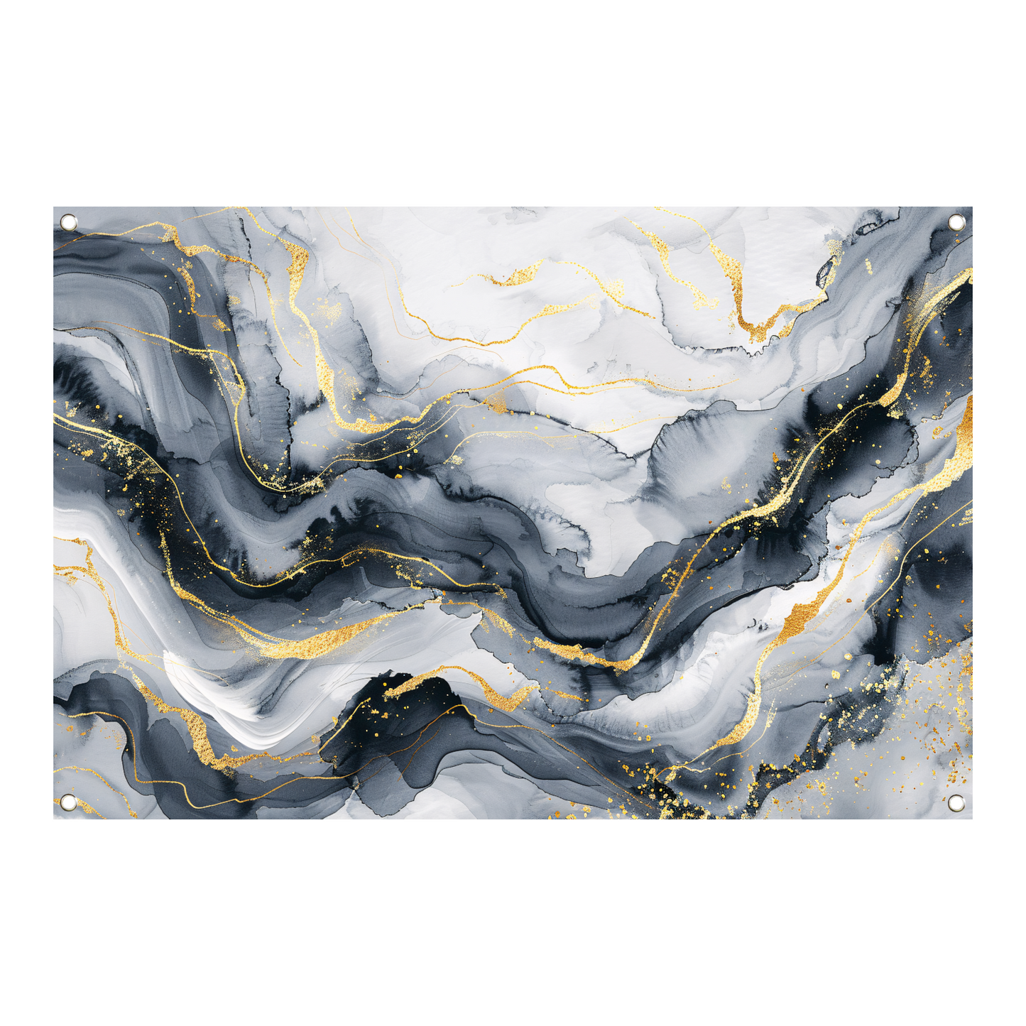 Abstracte Marmeren Pracht met Gouden Aders tuinposter