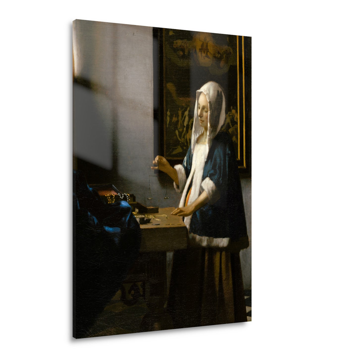 Vrouw met een weegschaal - Johannes Vermeer Acrylglas