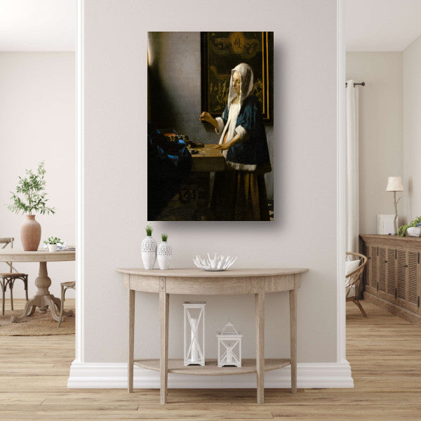 Vrouw met een weegschaal - Johannes Vermeer poster