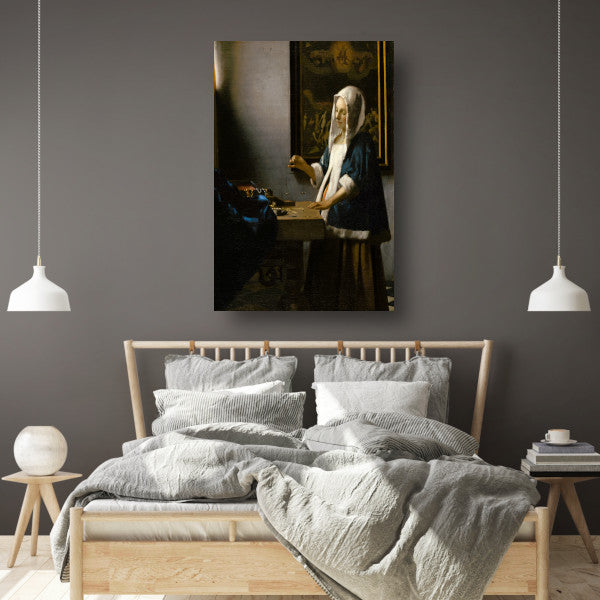 Vrouw met een weegschaal - Johannes Vermeer poster