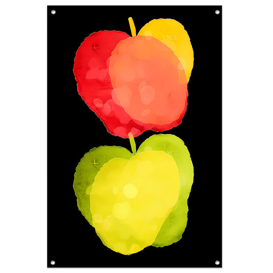 Abstract Waterverf Appels tuinposter