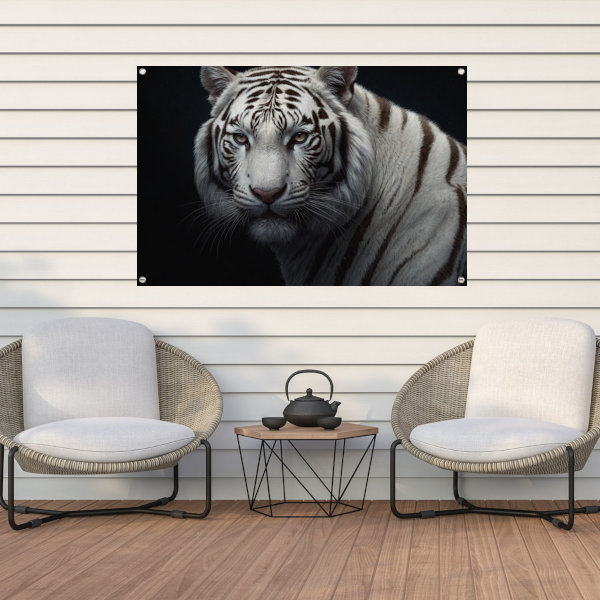 Stille Gaze van de Witte Tijger tuinposter