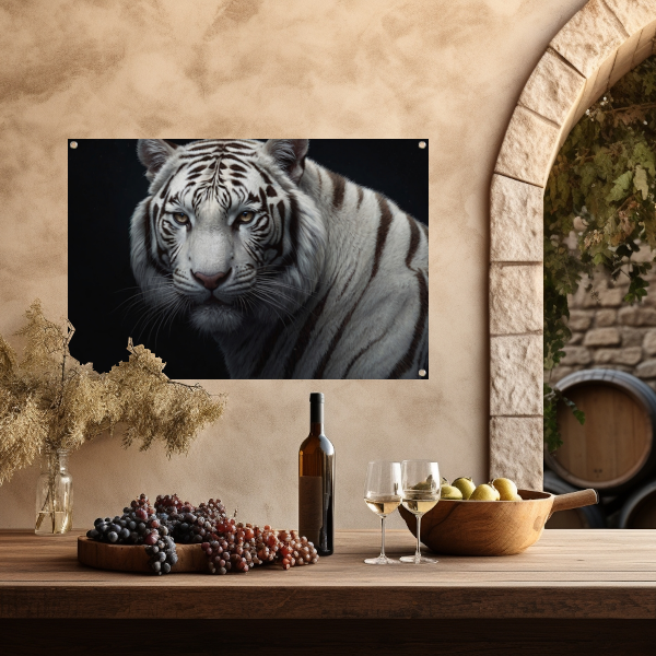 Stille Gaze van de Witte Tijger tuinposter