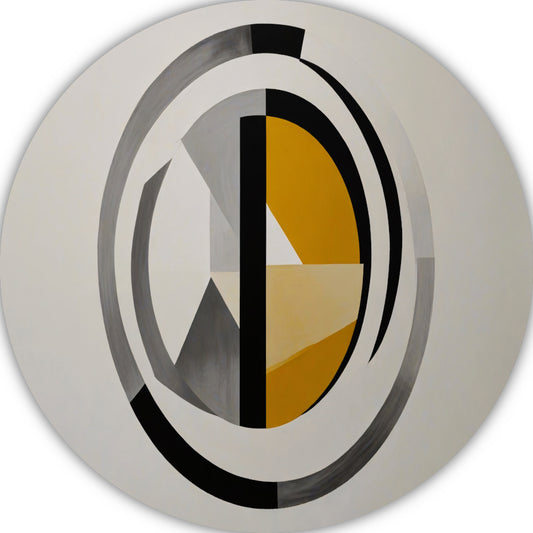 Monochroom Abstract met Dynamische Cirkels aluminium muurcirkel