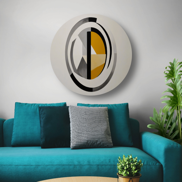 Monochroom Abstract met Dynamische Cirkels forex muurcirkel