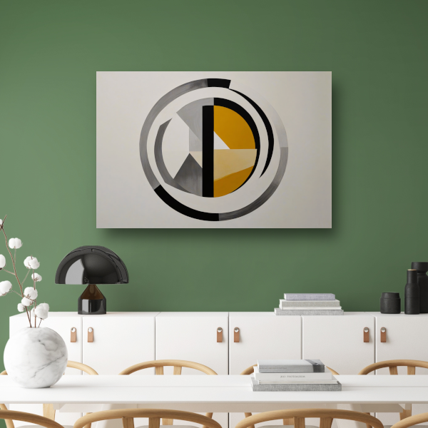 Monochroom Abstract met Dynamische Cirkels canvas