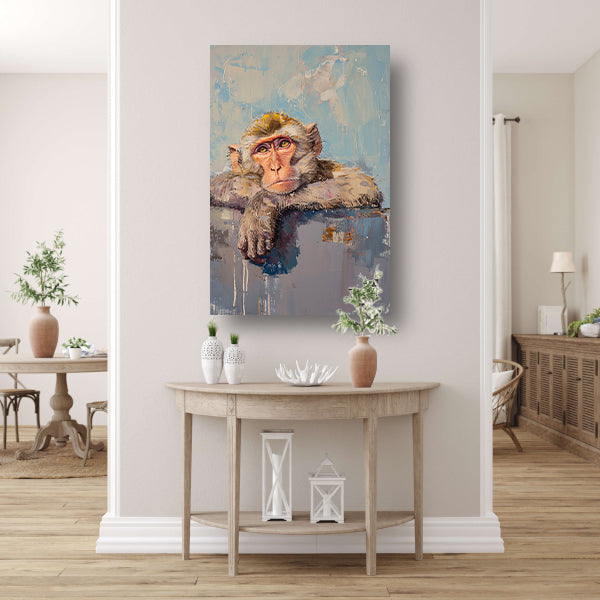 Kleurrijk schilderij van een realistische aap acrylglas