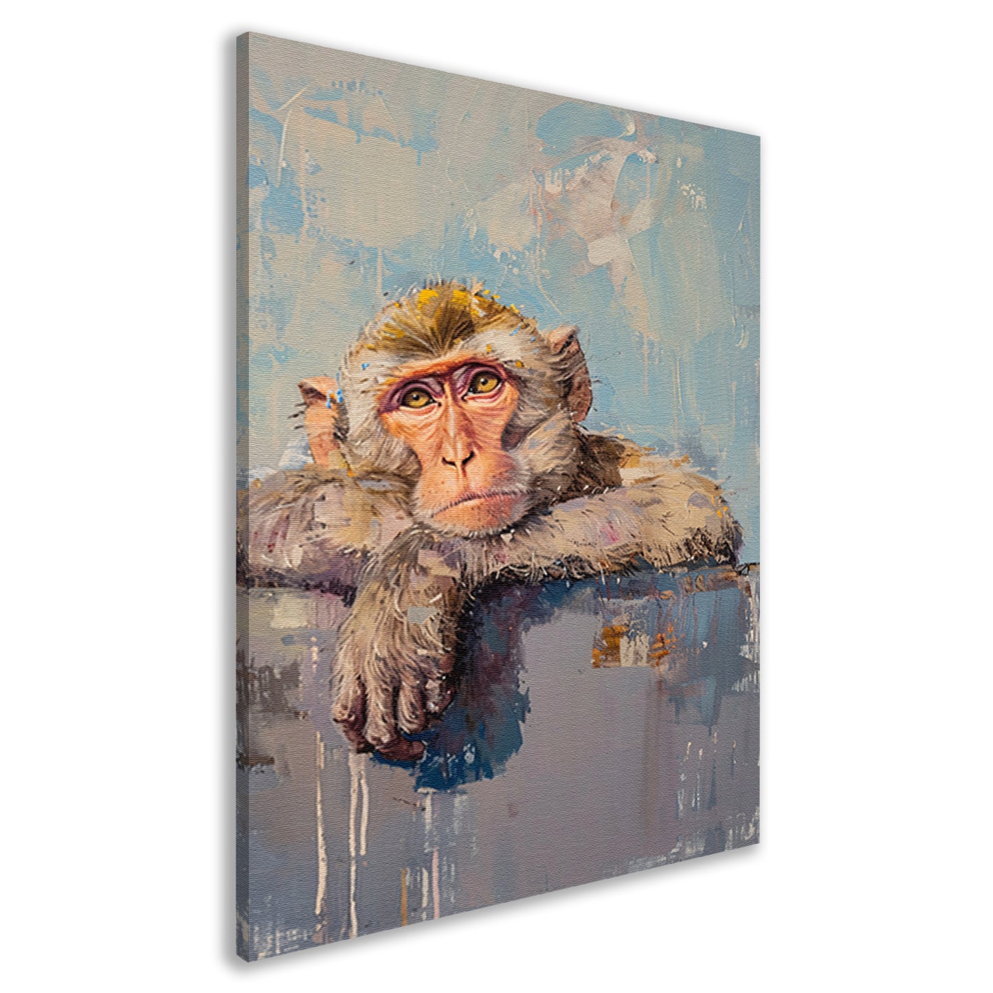 Kleurrijk schilderij van een realistische aap canvas
