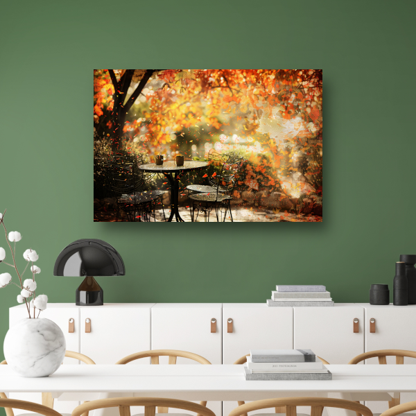 Minimalistische Tafel met Stoel canvas