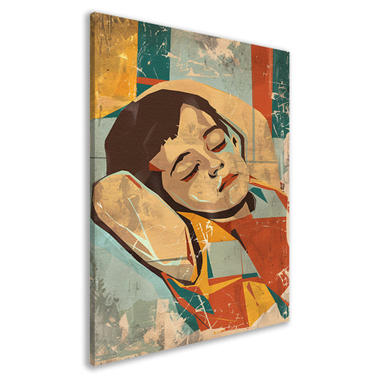 Kleurrijk slapend kind in abstracte stijl   canvas