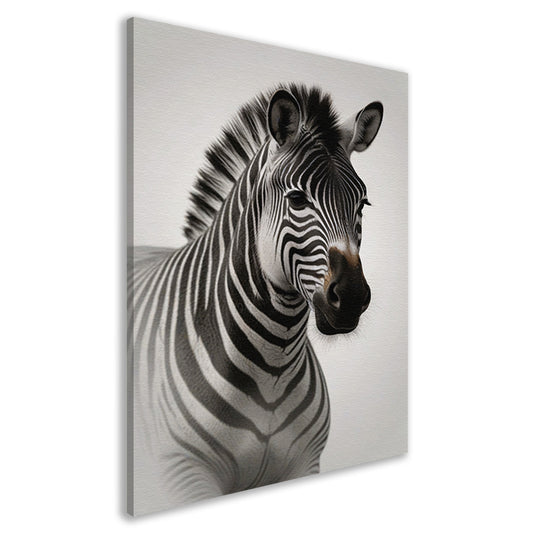 Minimalistisch Portret van een Elegante Zebra canvas