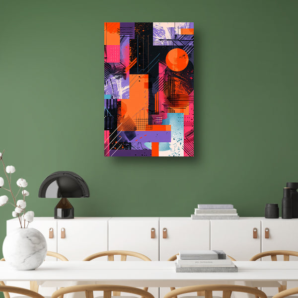 Abstract met felle kleuren canvas