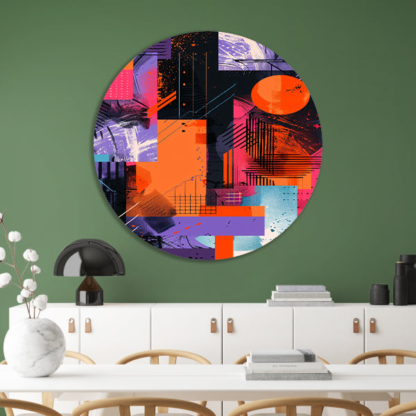 Abstract met felle kleuren forex muurcirkel