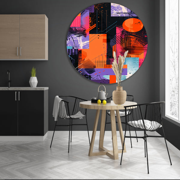 Abstract met felle kleuren forex muurcirkel