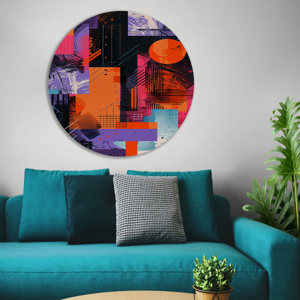 Abstract met felle kleuren forex muurcirkel