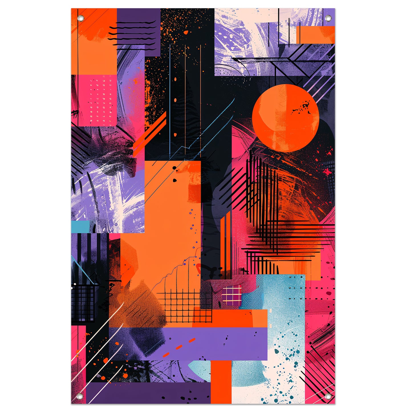 Abstract met felle kleuren tuinposter