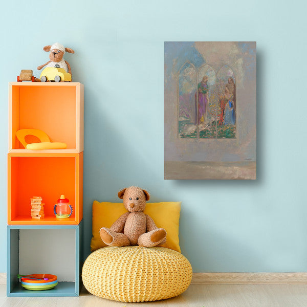 Toewijding in de buurt van een rode struik - Odilon Redon canvas