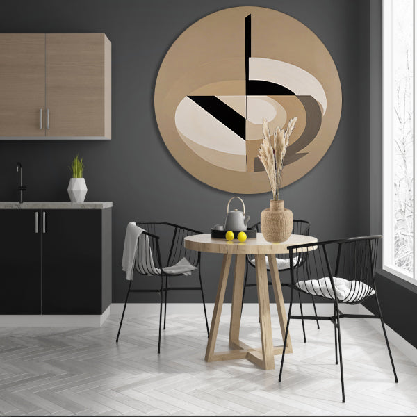 Abstracte geometrie in monochrome tinten forex muurcirkel
