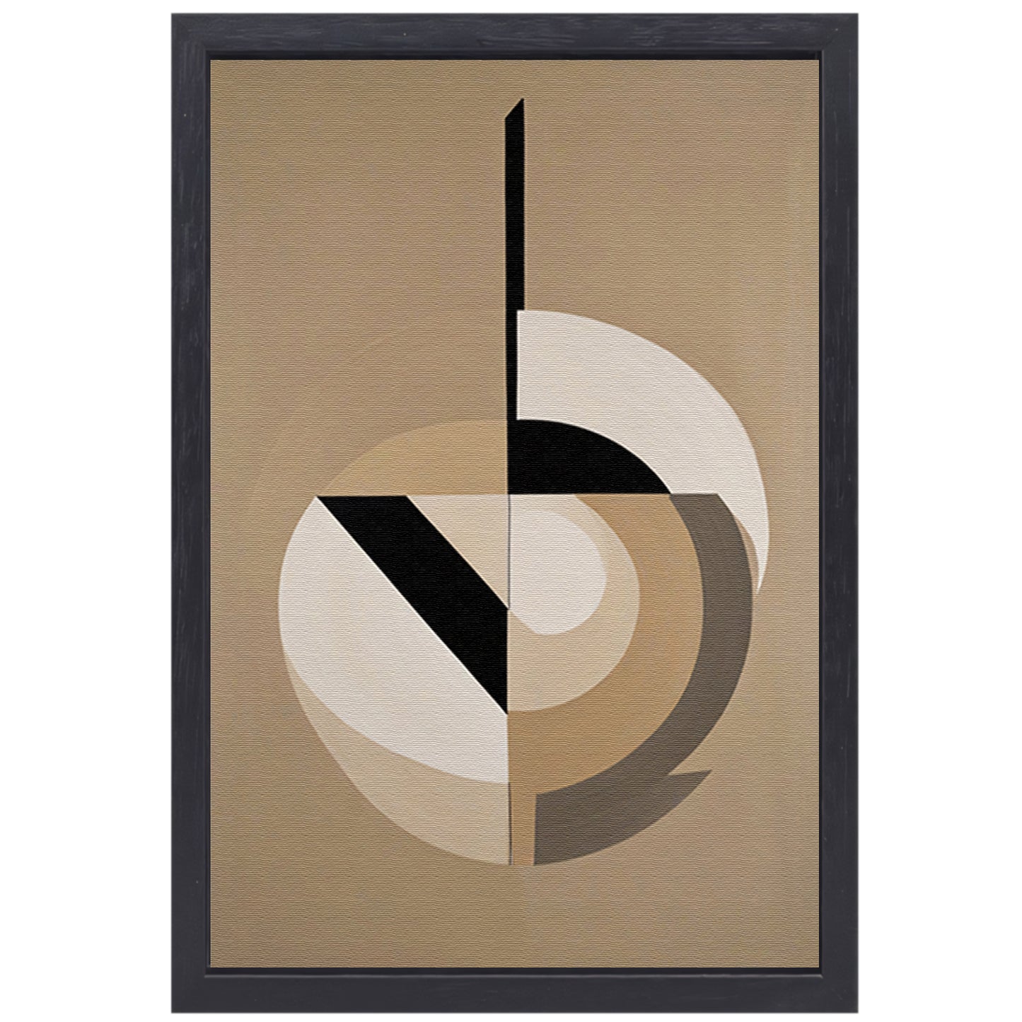 Abstracte geometrie in monochrome tinten canvas met baklijst